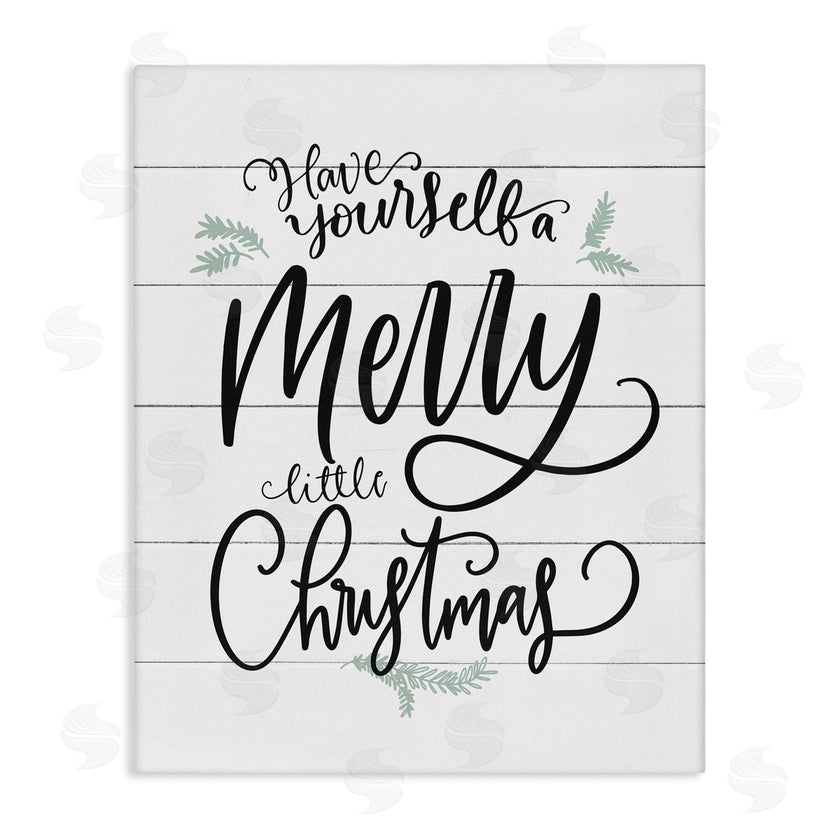 Lettered and Lined | Merry Little Christmas Planked Phrase