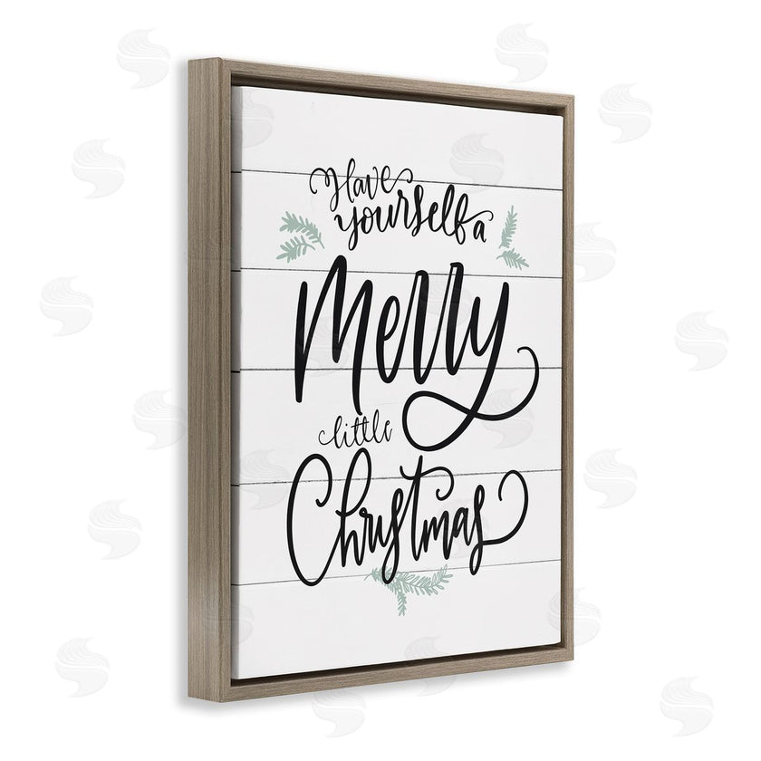 Lettered and Lined | Merry Little Christmas Planked Phrase