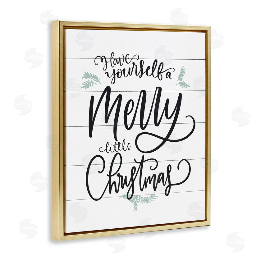Lettered and Lined | Merry Little Christmas Planked Phrase
