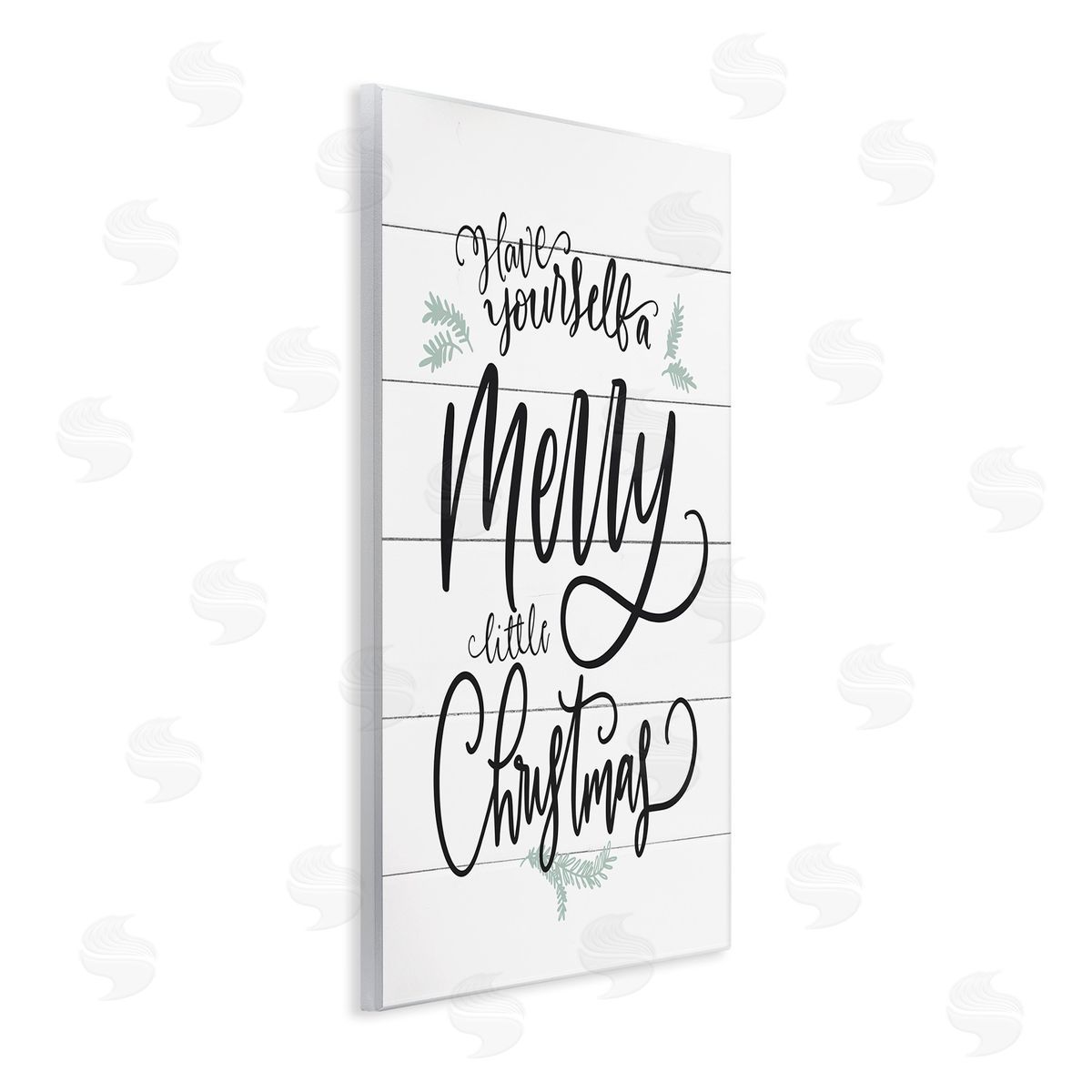 Merry Little Christmas Planked Phrase Wood Plaque Wall Art, Home Decor by Lettered and Lined