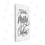 Lettered and Lined | Merry Little Christmas Planked Phrase