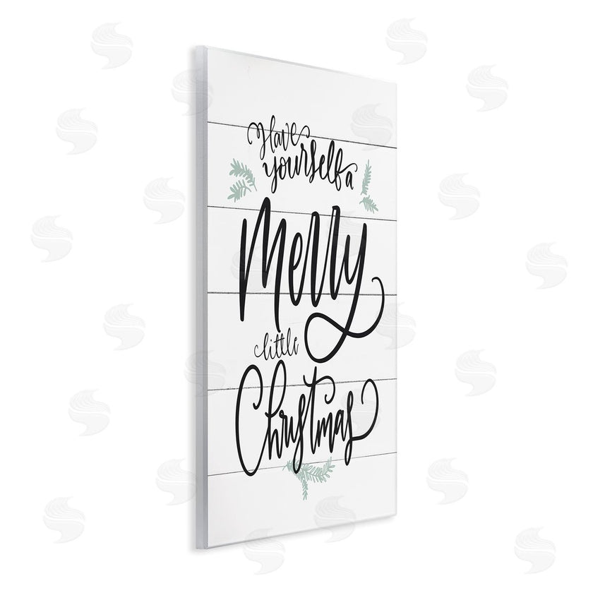 Lettered and Lined | Merry Little Christmas Planked Phrase