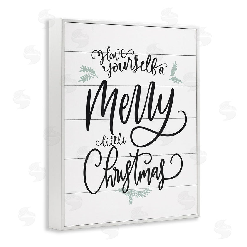 Lettered and Lined | Merry Little Christmas Planked Phrase