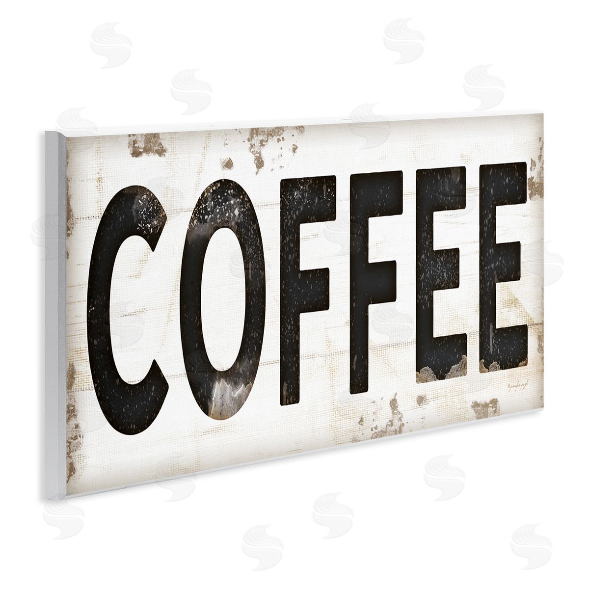 Coffee Typography Vintage Sign Wood Plaque Wall Art, Home Decor by Jennifer Pugh