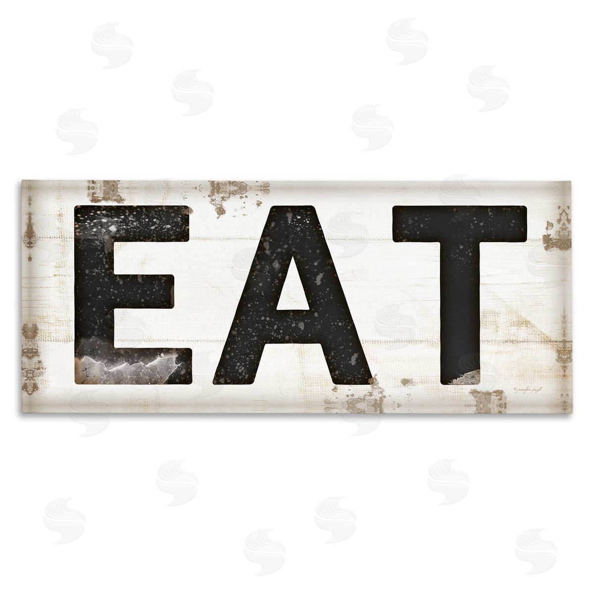 Eat Typography Vintage Sign Canvas Wall Art, Home Decor by Jennifer Pugh