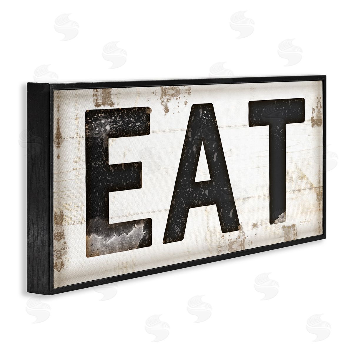 Eat Typography Vintage Sign Black Frame Print Wall Art, Home Decor by Jennifer Pugh