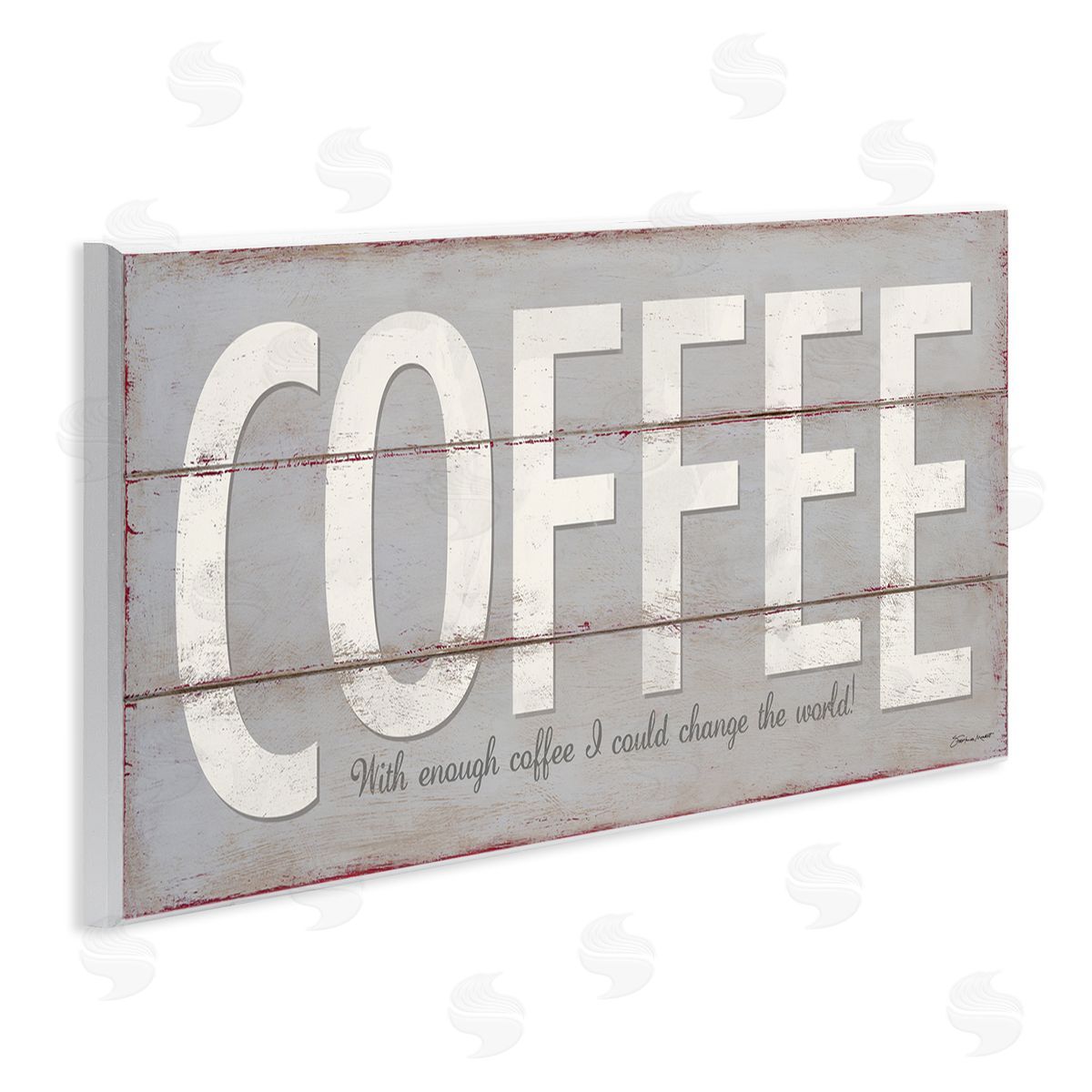 Sassy Coffee Change The World Wood Plaque Wall Art, Home Decor by Stephanie Workman Marrott