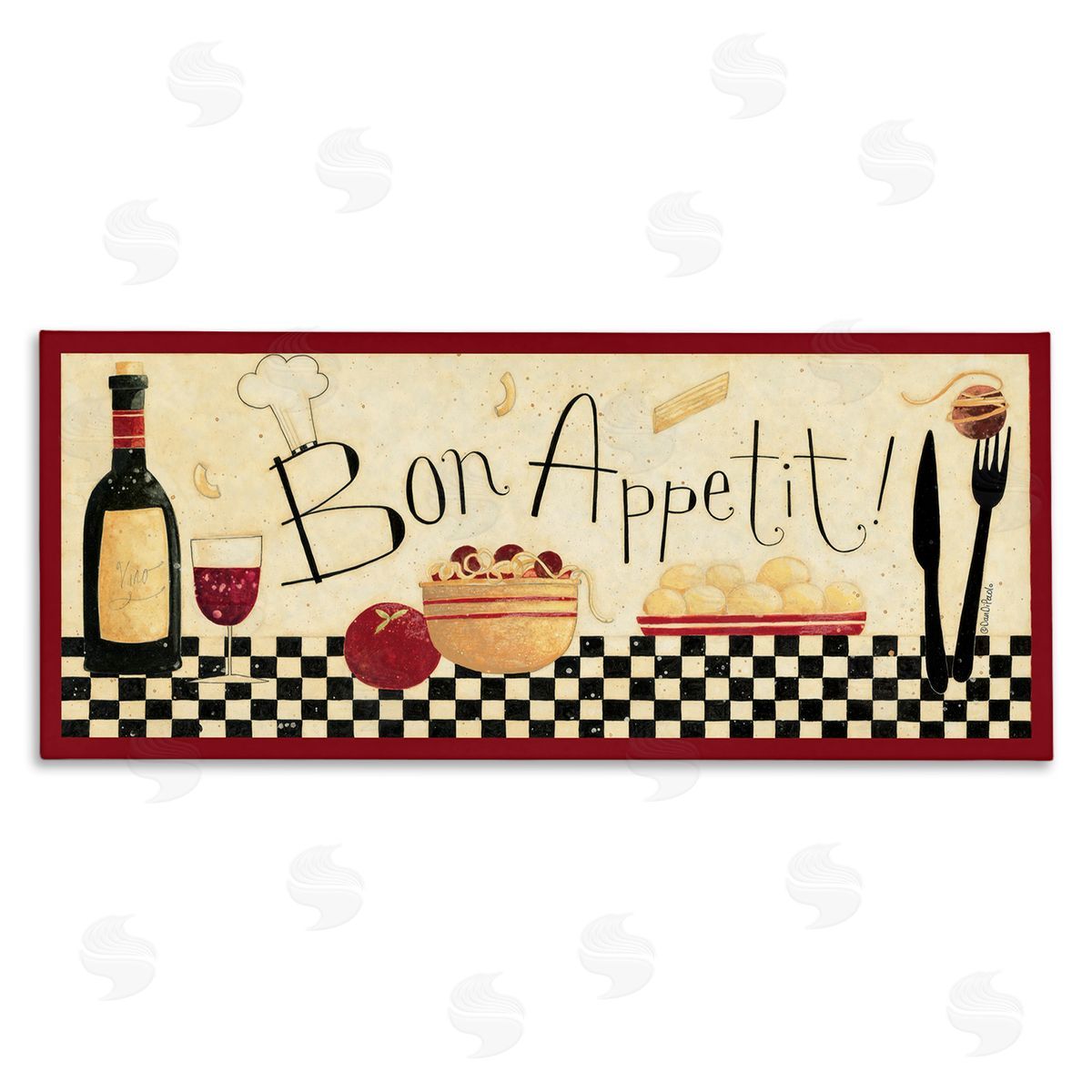 Bon Appetit Traditional Kitchen Canvas Wall Art, Home Decor by Dan Dipaolo
