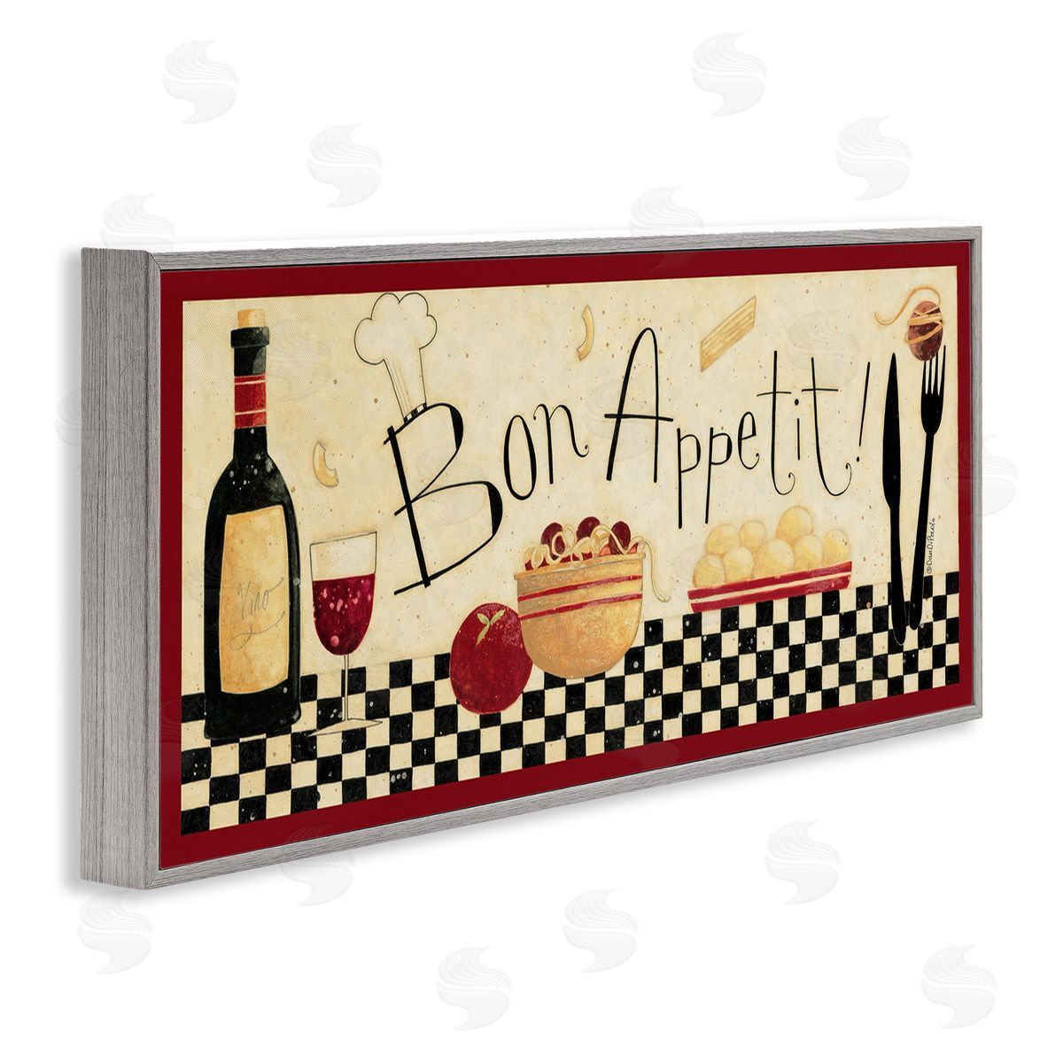 Bon Appetit Traditional Kitchen Grey Frame Print Wall Art, Home Decor by Dan Dipaolo