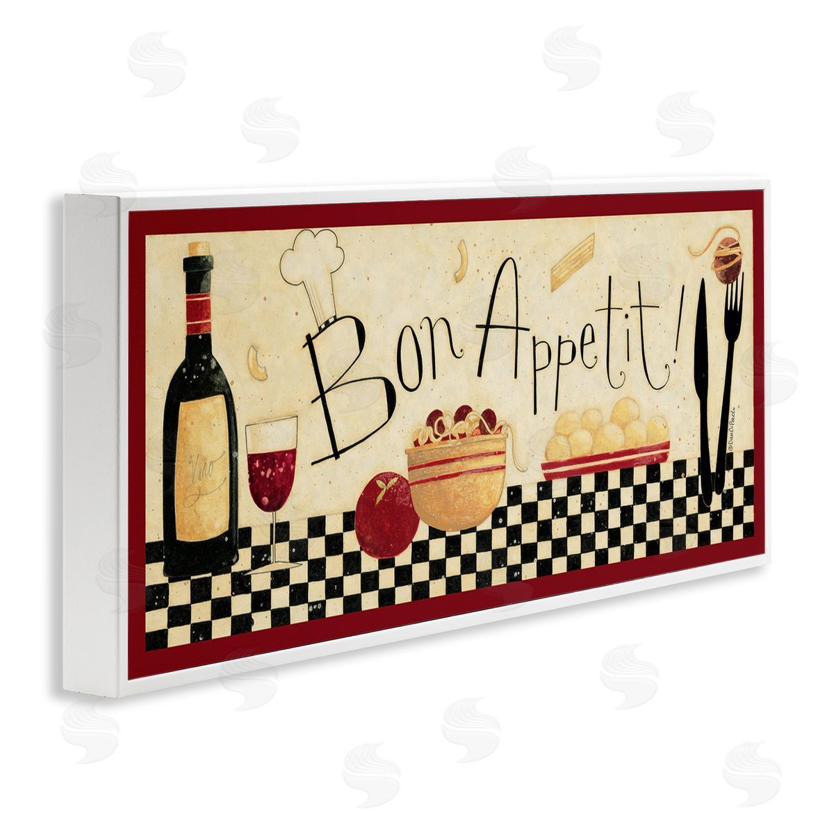 Bon Appetit Traditional Kitchen White Frame Print Wall Art, Home Decor by Dan Dipaolo