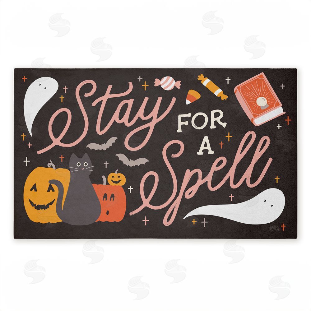 Laura Marshall Stay for Spell Halloween Welcome Unwoven Outdoor Door Mat