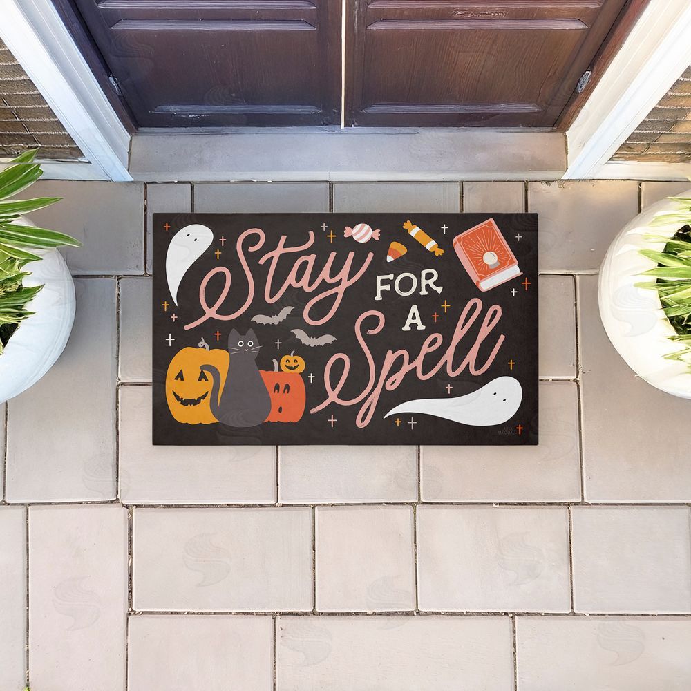 Laura Marshall Stay for Spell Halloween Welcome Unwoven Outdoor Door Mat
