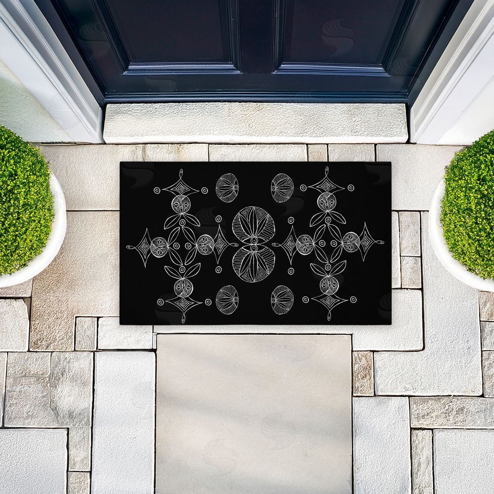 El Perkin Symmetrical Fractal Elementals Unwoven Outdoor Door Mat