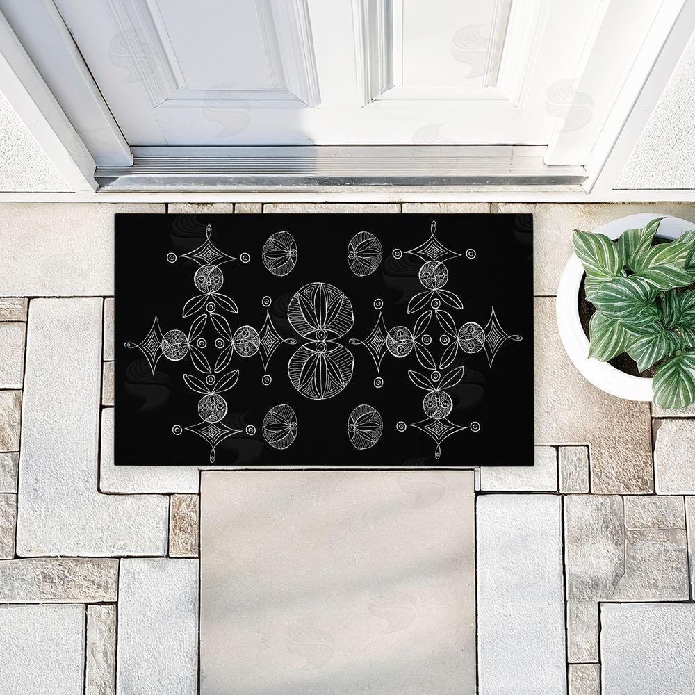 El Perkin Symmetrical Fractal Elementals Unwoven Outdoor Door Mat