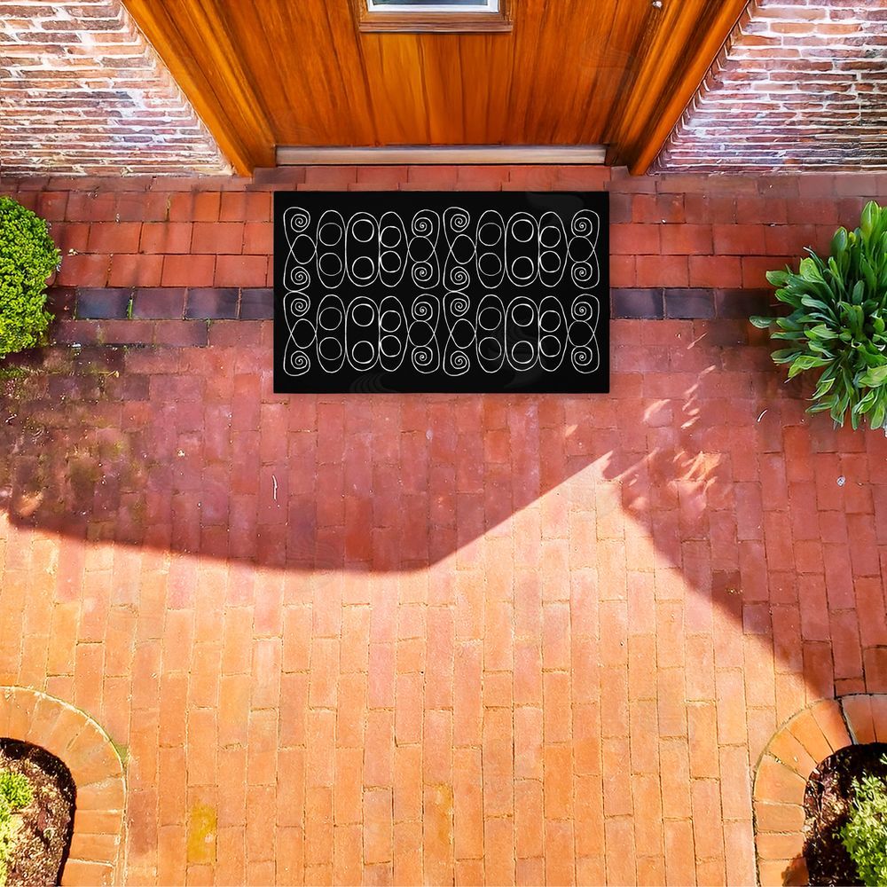 El Perkin Swirling Spiral Elementals Unwoven Outdoor Door Mat