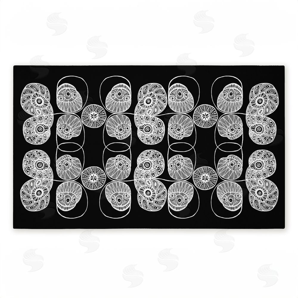 El Perkin Patterned Elemental Shapes Unwoven Outdoor Door Mat