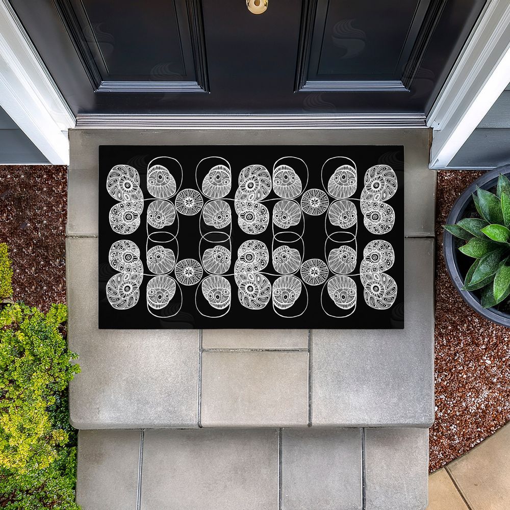 El Perkin Patterned Elemental Shapes Unwoven Outdoor Door Mat