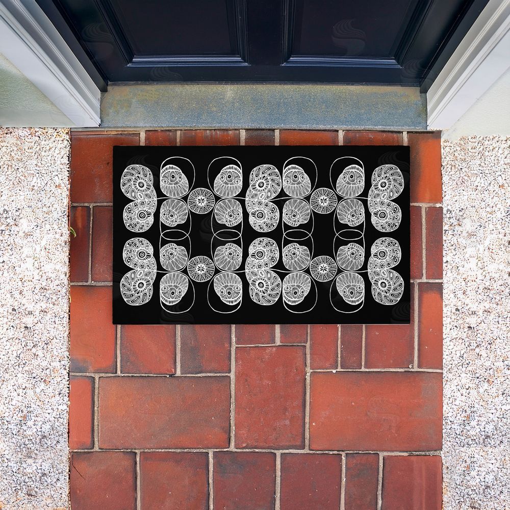 El Perkin Patterned Elemental Shapes Unwoven Outdoor Door Mat
