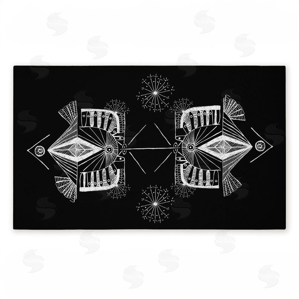 El Perkin Geometric Fractal Elements Unwoven Outdoor Door Mat