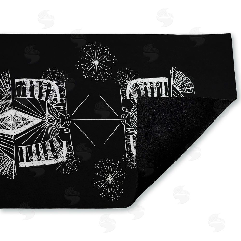 El Perkin Geometric Fractal Elements Unwoven Outdoor Door Mat