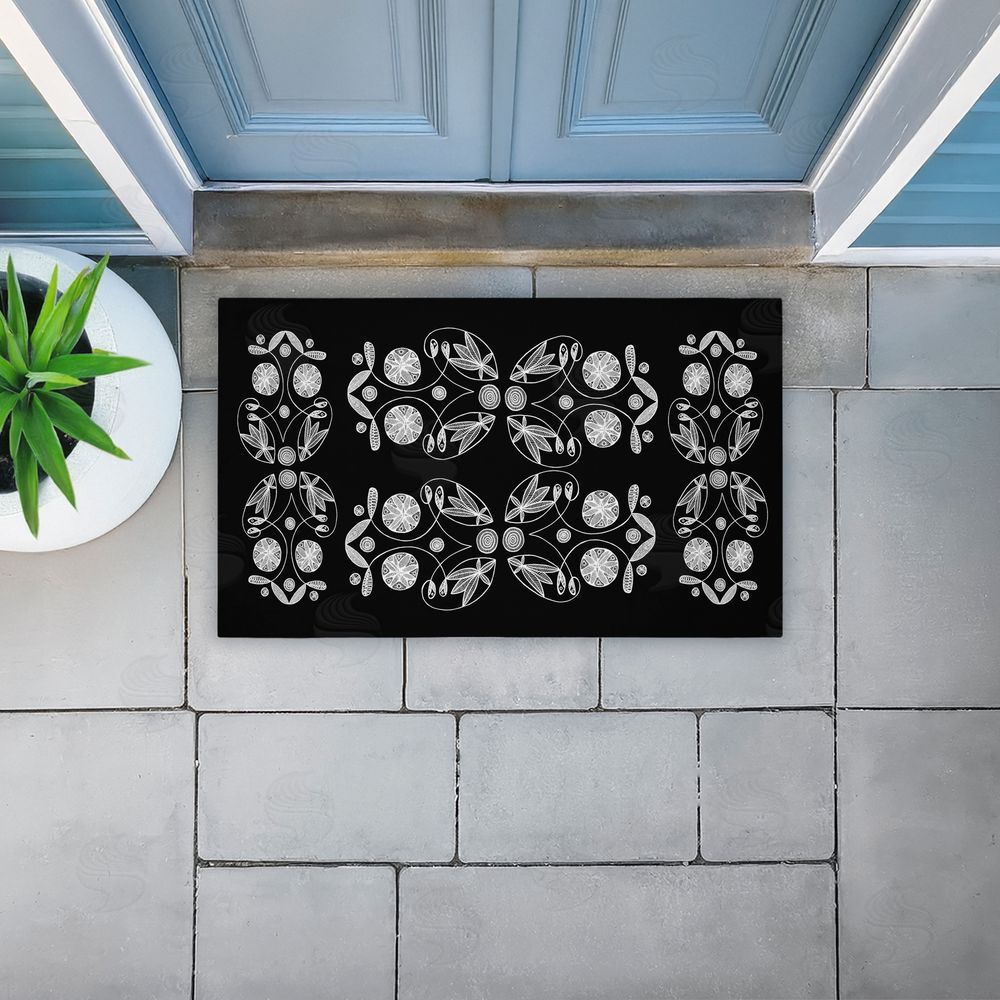 El Perkin Varied Round Fractals Unwoven Outdoor Door Mat