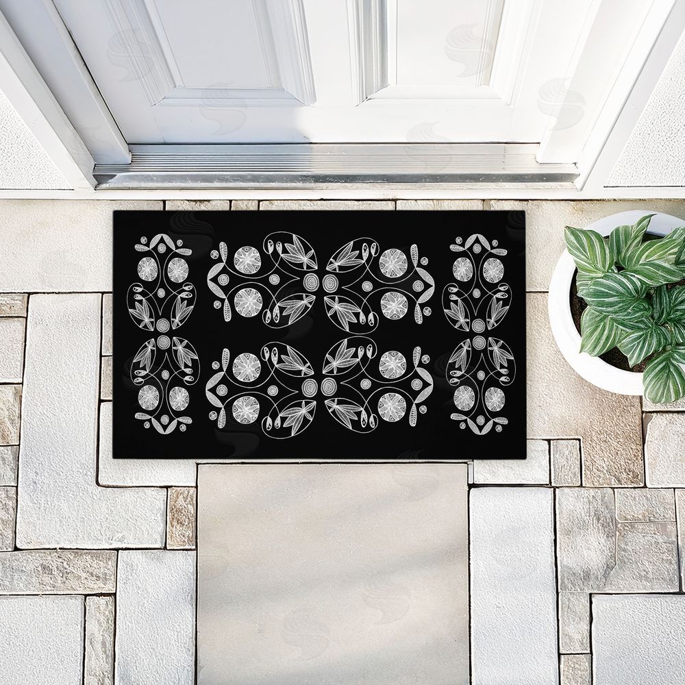 El Perkin Varied Round Fractals Unwoven Outdoor Door Mat