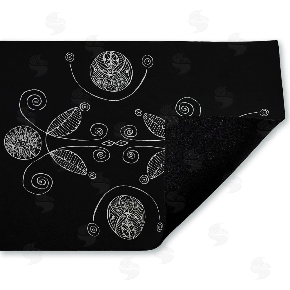 El Perkin Minimal Elementals on Black Unwoven Outdoor Door Mat