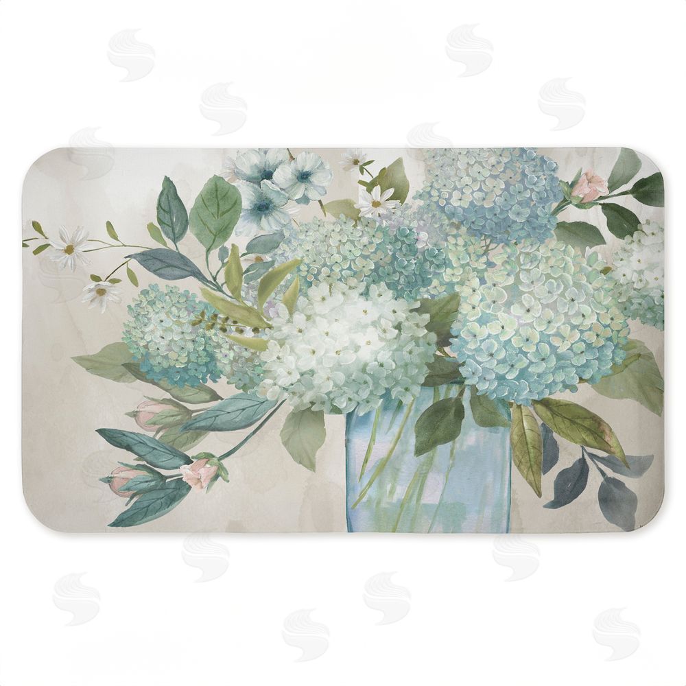 Nan Blue Hydrangeas Galore Kitchen Floor Mat
