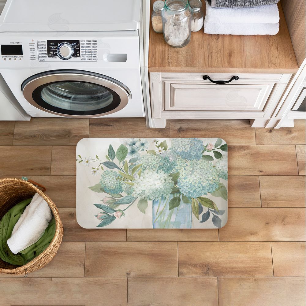 Nan Blue Hydrangeas Galore Kitchen Floor Mat