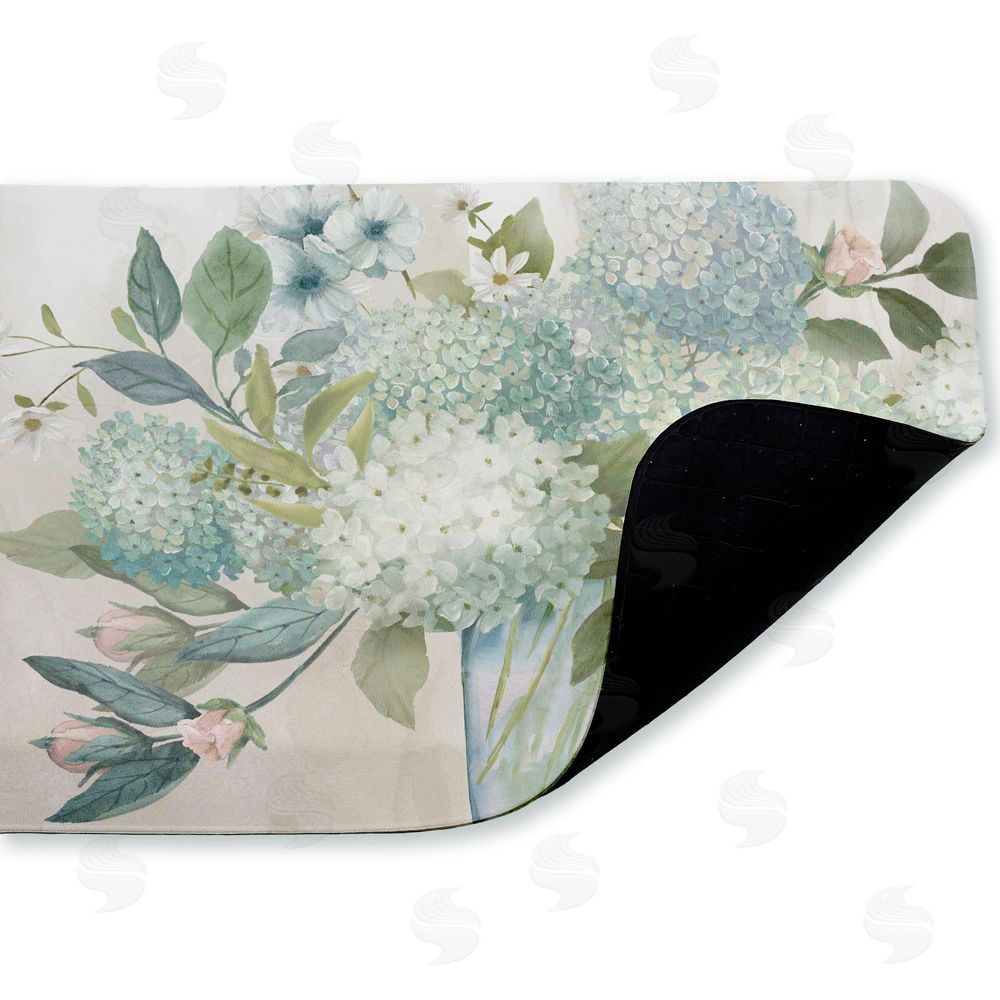 Nan Blue Hydrangeas Galore Kitchen Floor Mat