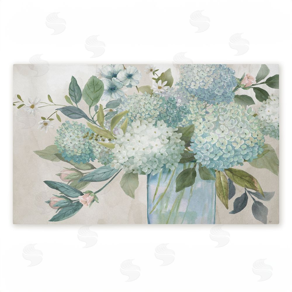 Nan Blue Hydrangeas Galore Unwoven Outdoor Door Mat