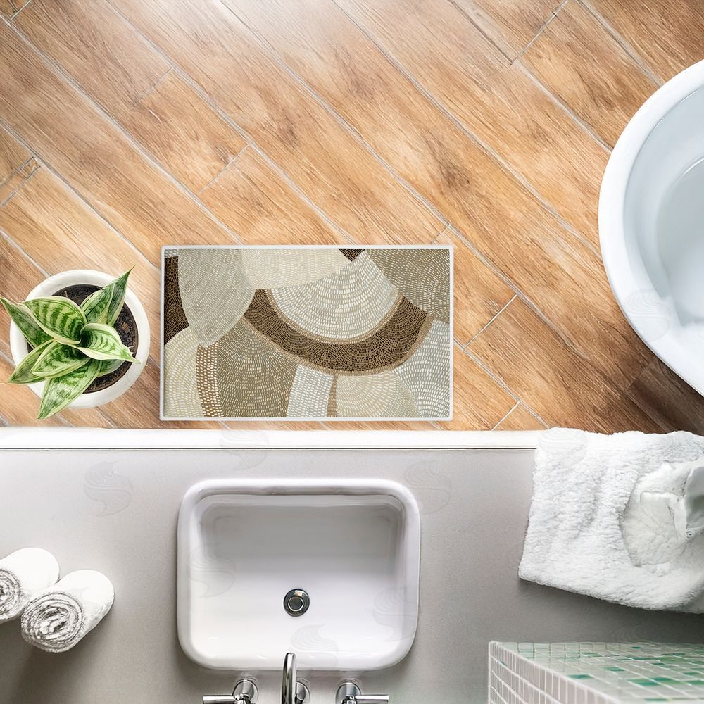Emma Peal Mystic Neutral Patterns Plush Bathroom Floor Mat