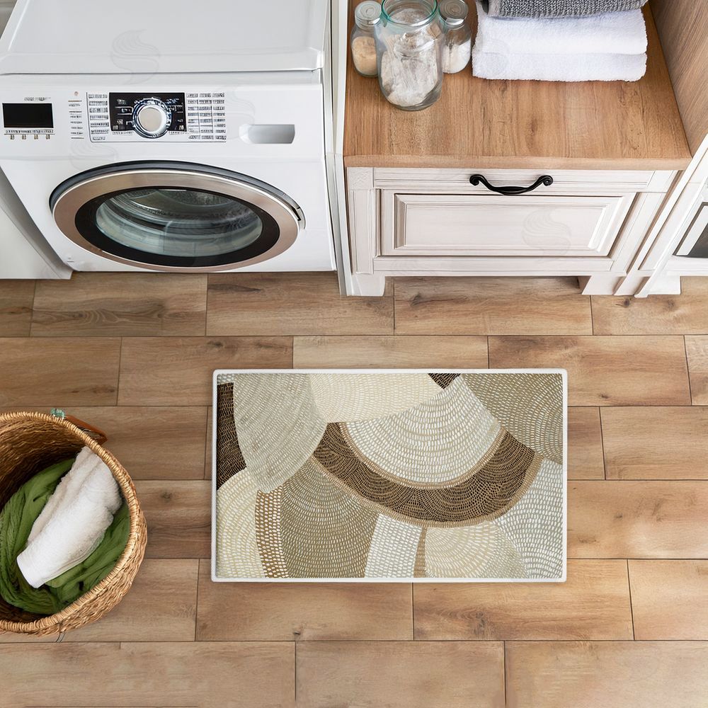 Emma Peal Mystic Neutral Patterns Plush Bathroom Floor Mat