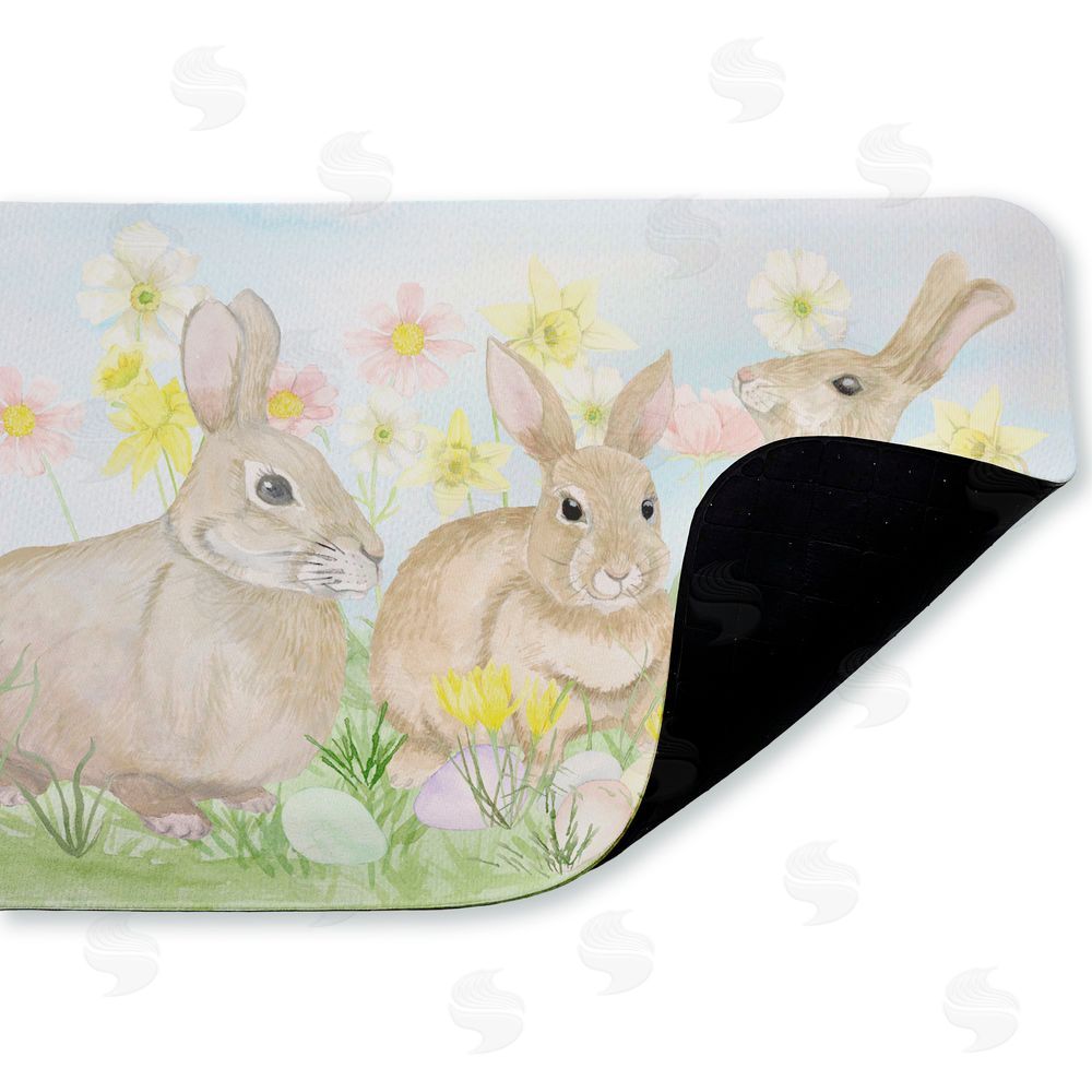 Lee Ann Sanders Easter Bunnies in Grass Kitchen Floor Mat