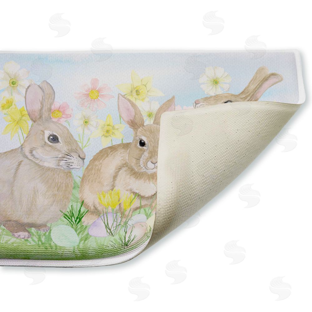 Lee Ann Sanders Easter Bunnies in Grass Plush Bathroom Floor Mat