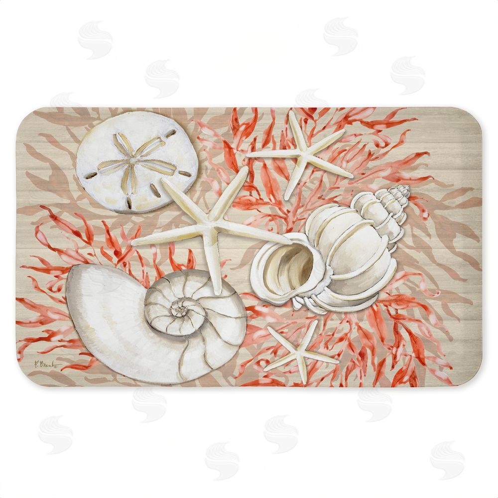 Paul Brent Coral & White Shells Kitchen Floor Mat