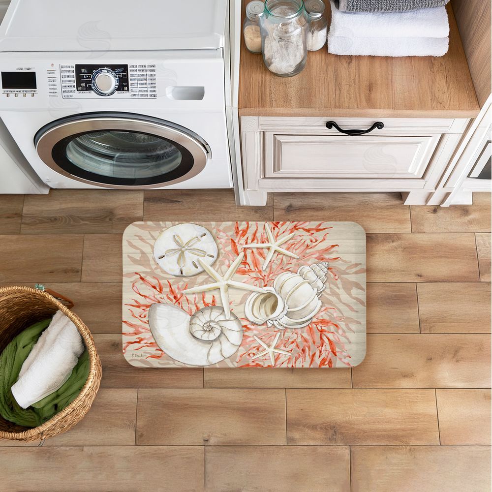 Paul Brent Coral & White Shells Kitchen Floor Mat