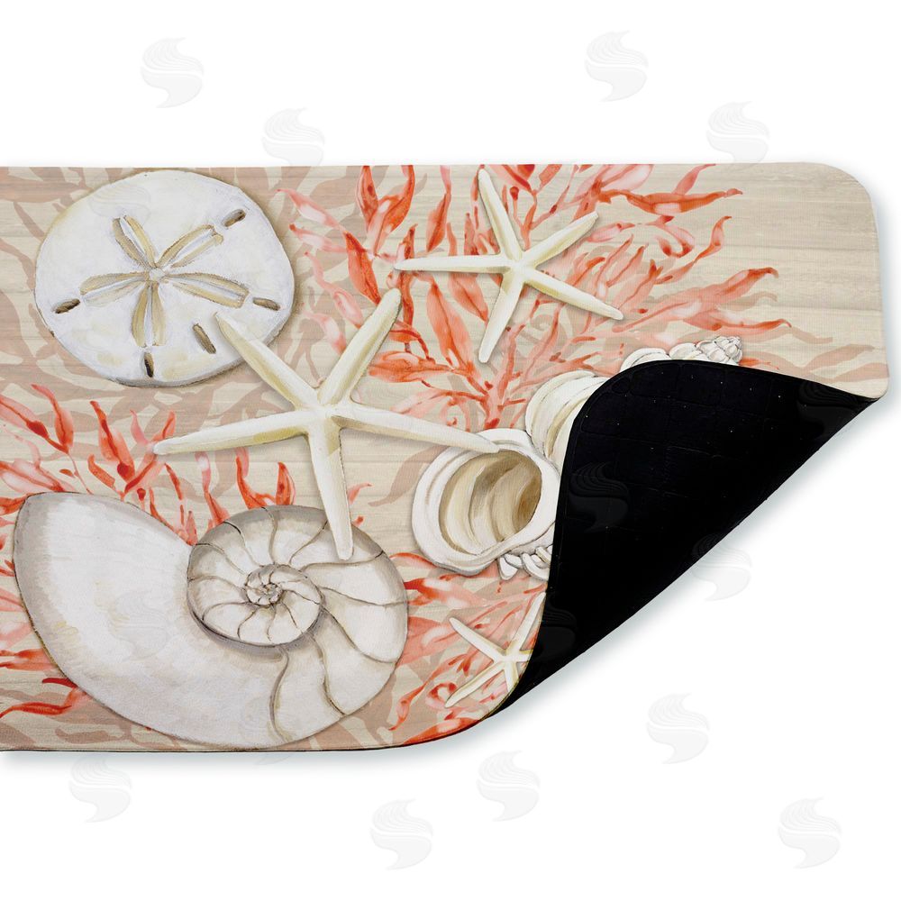 Paul Brent Coral & White Shells Kitchen Floor Mat