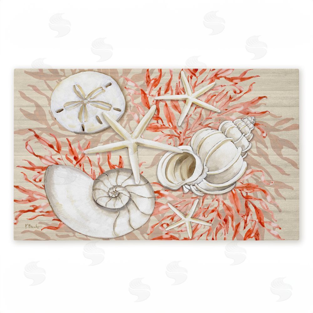 Paul Brent Coral & White Shells Unwoven Outdoor Door Mat