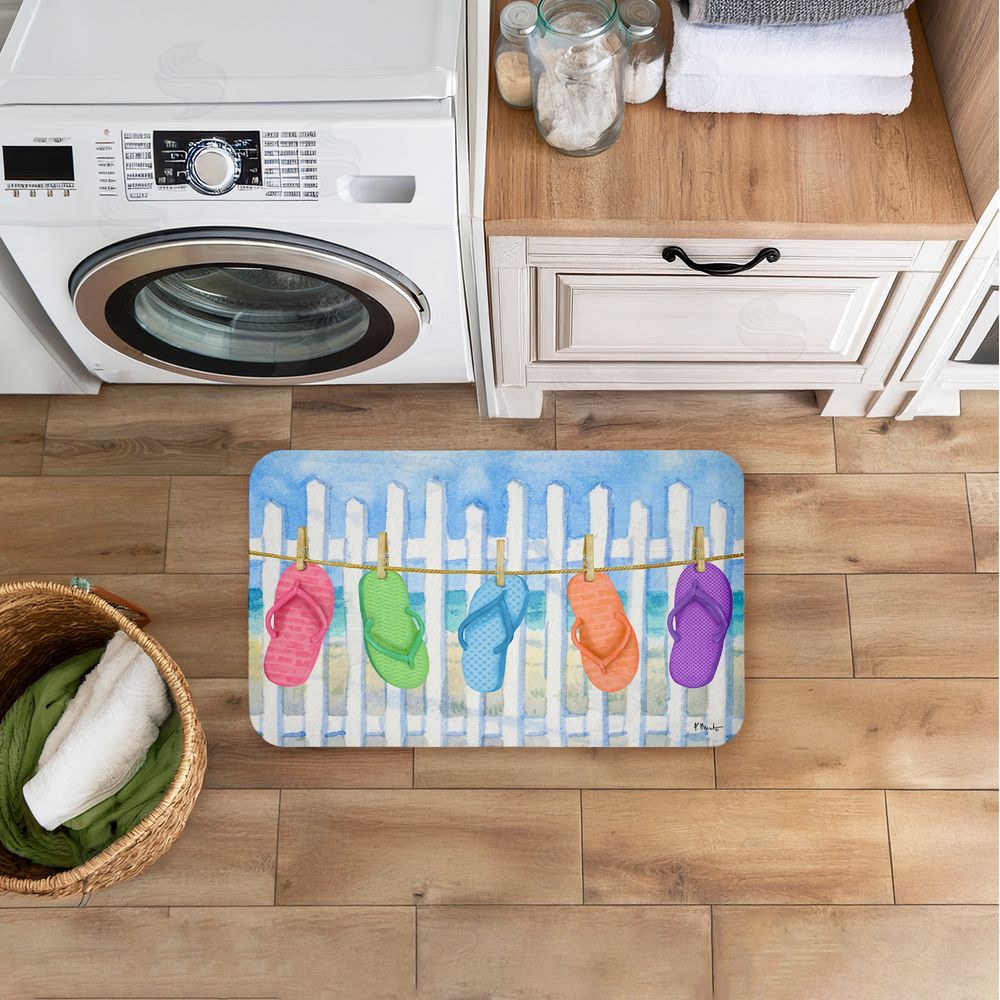 Paul Brent Flip Flop Summer Clothesline Kitchen Floor Mat