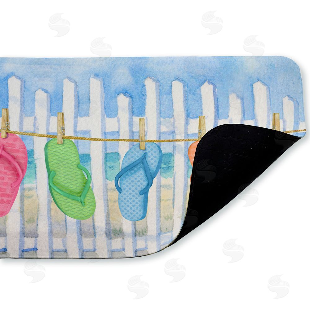 Paul Brent Flip Flop Summer Clothesline Kitchen Floor Mat