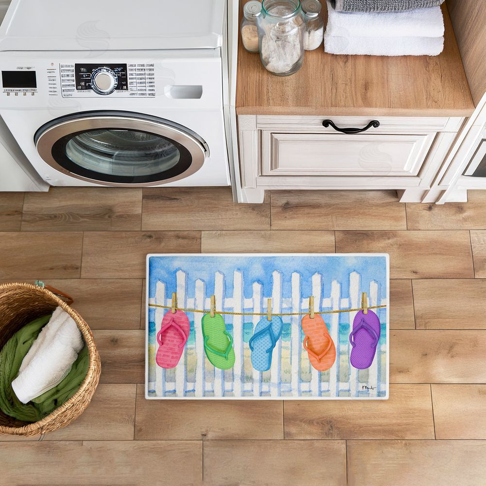 Paul Brent Flip Flop Summer Clothesline Plush Bathroom Floor Mat