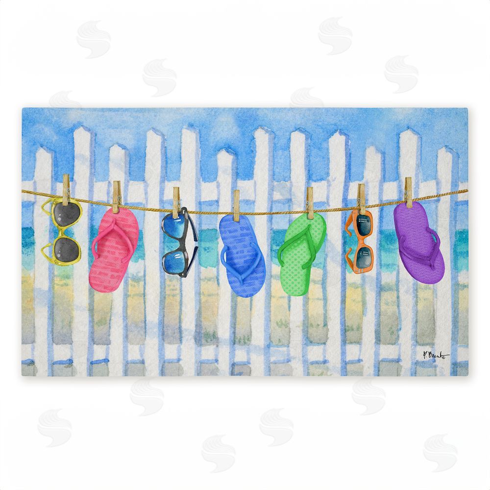 Paul Brent Flip Flop Clothesline Beach Unwoven Outdoor Door Mat