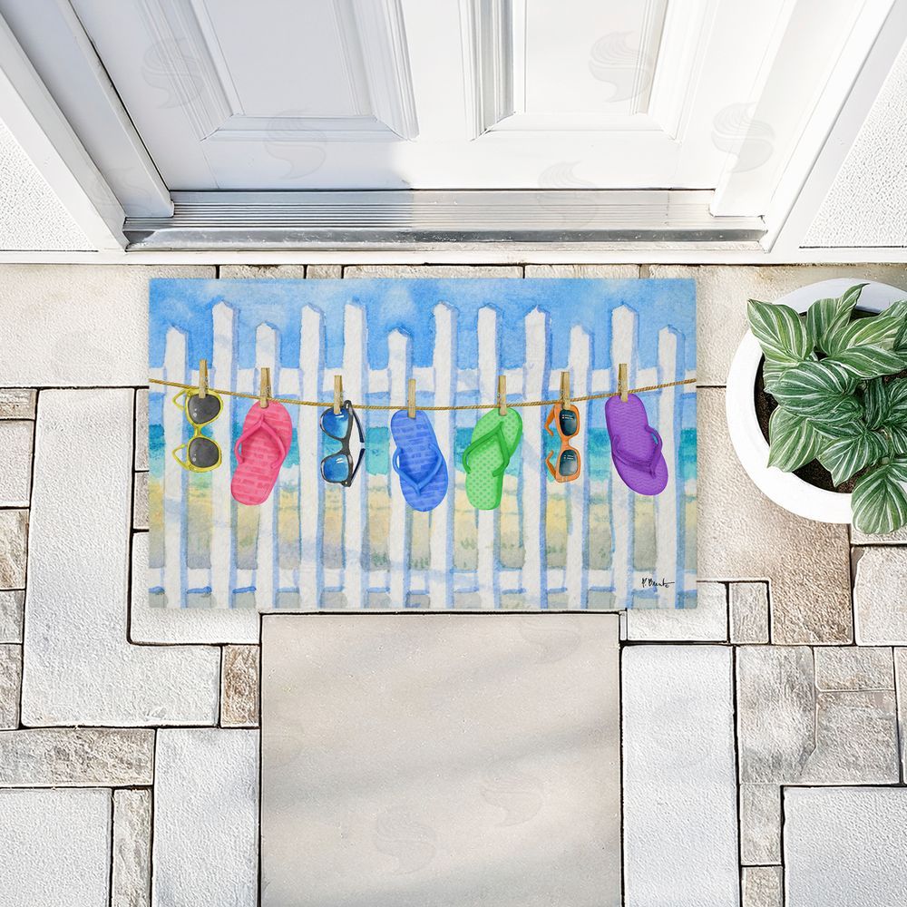 Paul Brent Flip Flop Clothesline Beach Unwoven Outdoor Door Mat