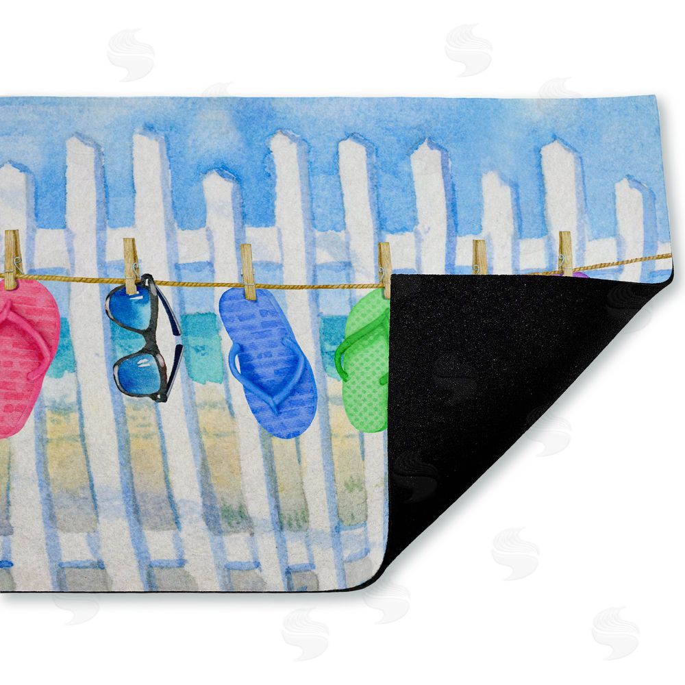 Paul Brent Flip Flop Clothesline Beach Unwoven Outdoor Door Mat