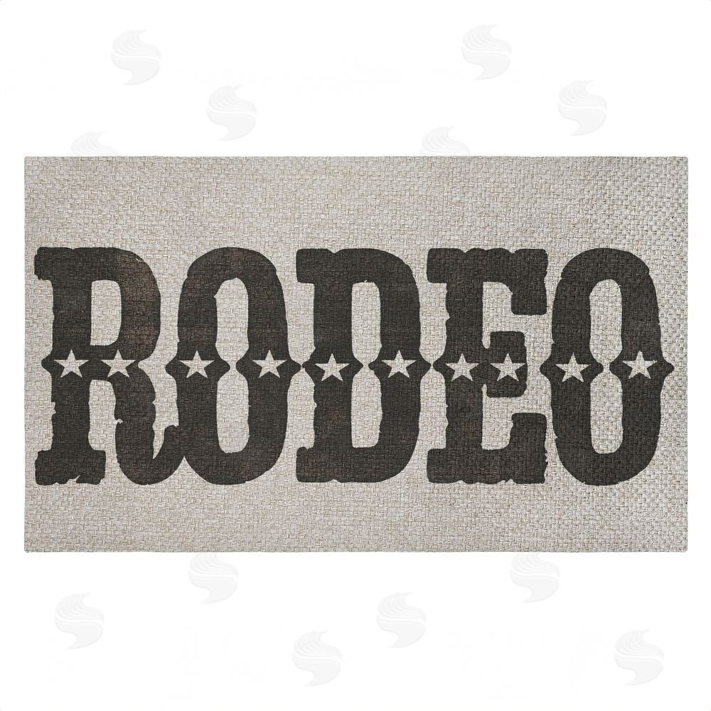 Sisi and Seb Rodeo with Western Stars Outdoor Faux Sisal Door Mat