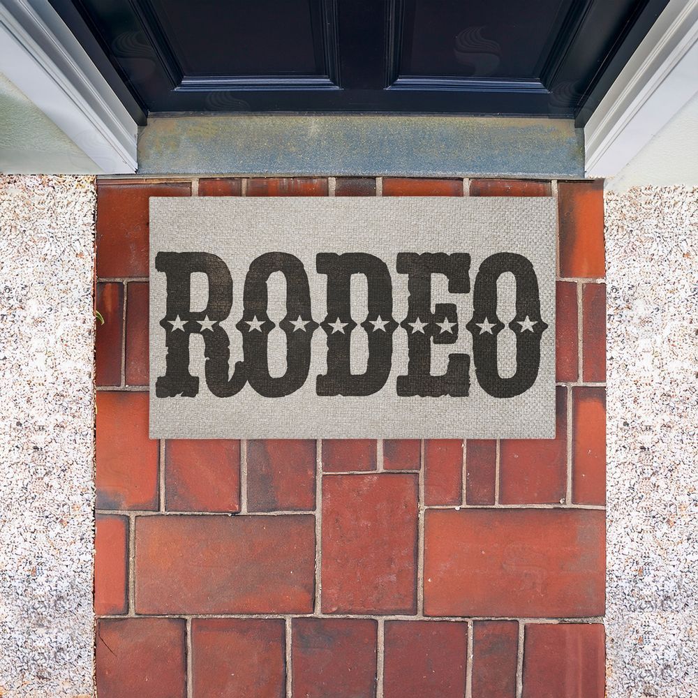 Sisi and Seb Rodeo with Western Stars Outdoor Faux Sisal Door Mat