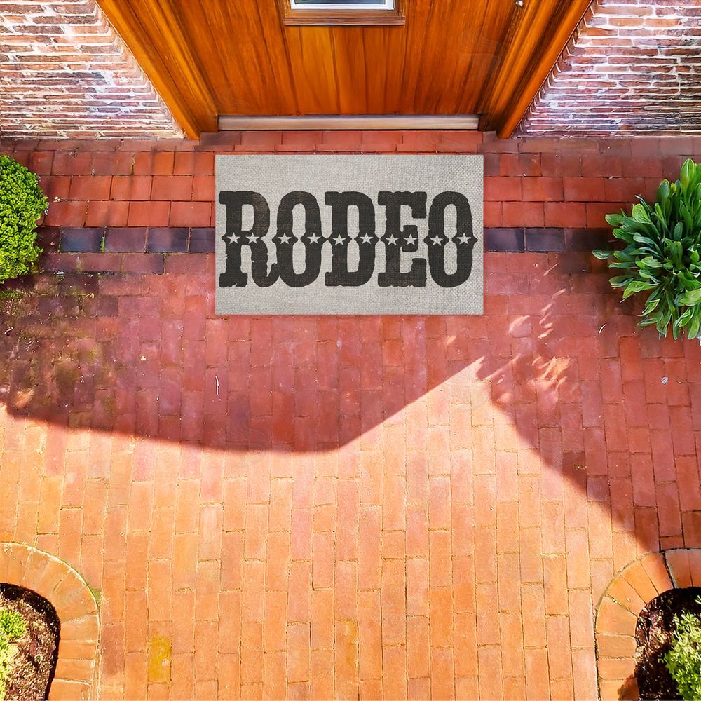 Sisi and Seb Rodeo with Western Stars Outdoor Faux Sisal Door Mat