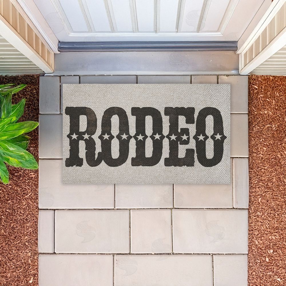 Sisi and Seb Rodeo with Western Stars Outdoor Faux Sisal Door Mat