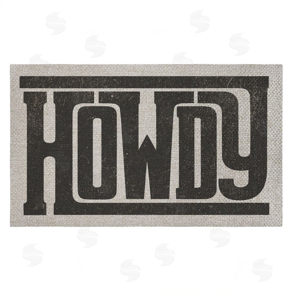 Sisi and Seb Bold Western Howdy Greeting Outdoor Faux Sisal Door Mat